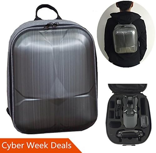 DJI Mavic Pro Hard Shell Backpack, Upgraded Most Compact Hardshell Case (13.5x 9.3x 5.7" Only & Could Carry 3 Batteries ) Waterproof Anti-Shock PC Carrying bag or Mavic Pro and Accessories