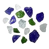 Hiland Fire Pit Fire Glass in Pacific Blend, Extreme Tempature Rating, Good for Propane or Natural Gas, 10 Pounds