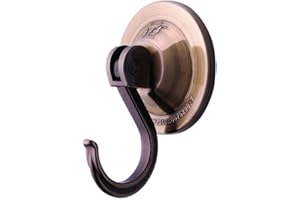 NL HOME Powerful Wreath Hangers for Window or Glass Door, 4-Pack Powerful Suction Cup Hooks Utility Hooks, Antique Gold