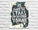 He Counts the Stars and Calls Them All By Name, Psalm 147:4, Christian Unframed Reproduction Art Print, Vintage Bible Verse Scripture Wall and Home Decor, Inspirational Watercolor Gift, 5x7 Inches