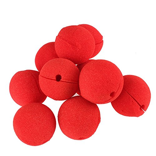 Dealglad 100 Pcs/Lot Novelty Sponge Ball Red Clown Magic Nose for Halloween Party Masquerade Costume Ball