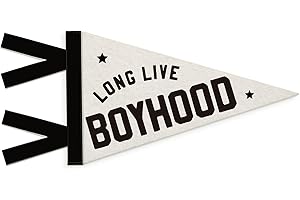 SJDFCSA Boys Room Decor, Long Live Boyhood Wall Hanging Pennant Flag Banner, Trendy Neutral Wall Decorations for Boys Toddler Nursery Room Bedroom Playroom Decor