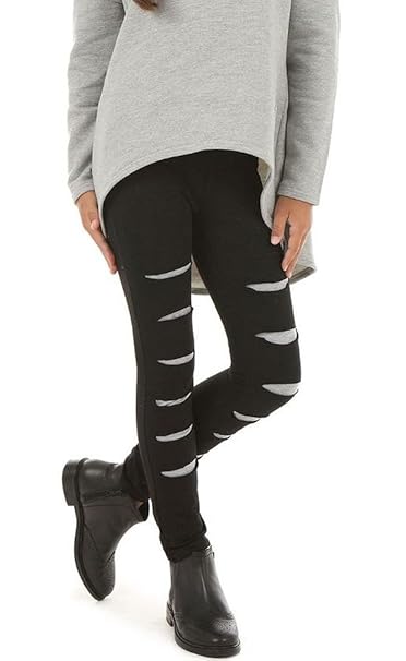 Mädchen Leggings Leggins mit Schlitzen Kinder 116-158