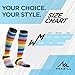 NEWZILL Medical Compression Socks for Women & Men Circulation 20-30 mmHg, Best for Running Athletic Hiking Travel Flight Nurses (Rainbow Stripes, XXL)