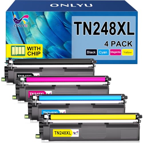 ONLYU TN248XL TN248 Compatible for Brother TN248 TN-248 TN-248CMYK for Brother MFC-L3740CDWE MFC L3740CDWE MFC-L3760CDW HL-L3240CDW DCP-L3560CDW DCP-L3520CDWE HL-L3220CWE MFC-L3220CWE MFC-L3560CDW