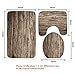 WONDERTIFY Bath Mat,Wood,Rustic Old Barn Wood Bathroom Carpet Rug,Non-Slip 3 Piece Bathroom Mat Set