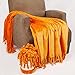 Home Soft Things Braided Bed Couch Throw Blankets, Burnt Orange, 50'' x 60'', Soft Fluffy Cozy Throw Blanket Accent Stylish Couch Cover Home Décor