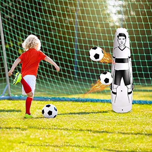 Inflatable Football Training Dummy 1.75M Football Training Goal Goalkeeper, Goalkeeper Defender Training Football Practice Tumbler Mannequin Shield Dummies for Free Kicks Dribbling Wall Passing Drills
