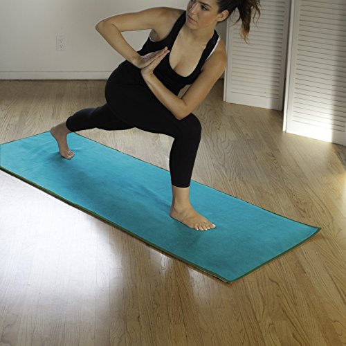 Cush Yoga Towel - 100% Microfiber Yoga Mat Towels - Without Silicone Backing - Absorbent - 600 gsm - Ultra-Thick for Bikram and Hot Yoga - Multiple Sizes and Colors - 24" x 72"