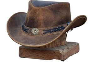 HADZAM Leather Cowboy hat Shapeable into Outback hat, Australian Hats for Men & Women