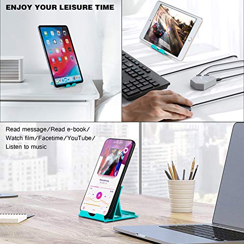 Cell Phone Stand Multi-Angle,【2 Pack】 Tablet Stand Universal Smartphones for Holder Tablets(6-10"), e-Reader, Compatible Phone XS/XR/8/8 Plus/7/7 Plus, Galaxy S8/S7/Note 8, Mini, Pixel(Blue)
