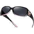 HAOLOTA Women's Polarized Sunglasses - Fashionable Wraparound Butterfly Design with UV400 Protection