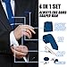 Bundle Monster Mens Skinny Tie Package, Slim Thin Necktie 4pc Set, for Men's Suit Accessories and Business Attire, Complete Set Kit for Weddings, Graduation, Father's Day and Holidays - Dark Blue
