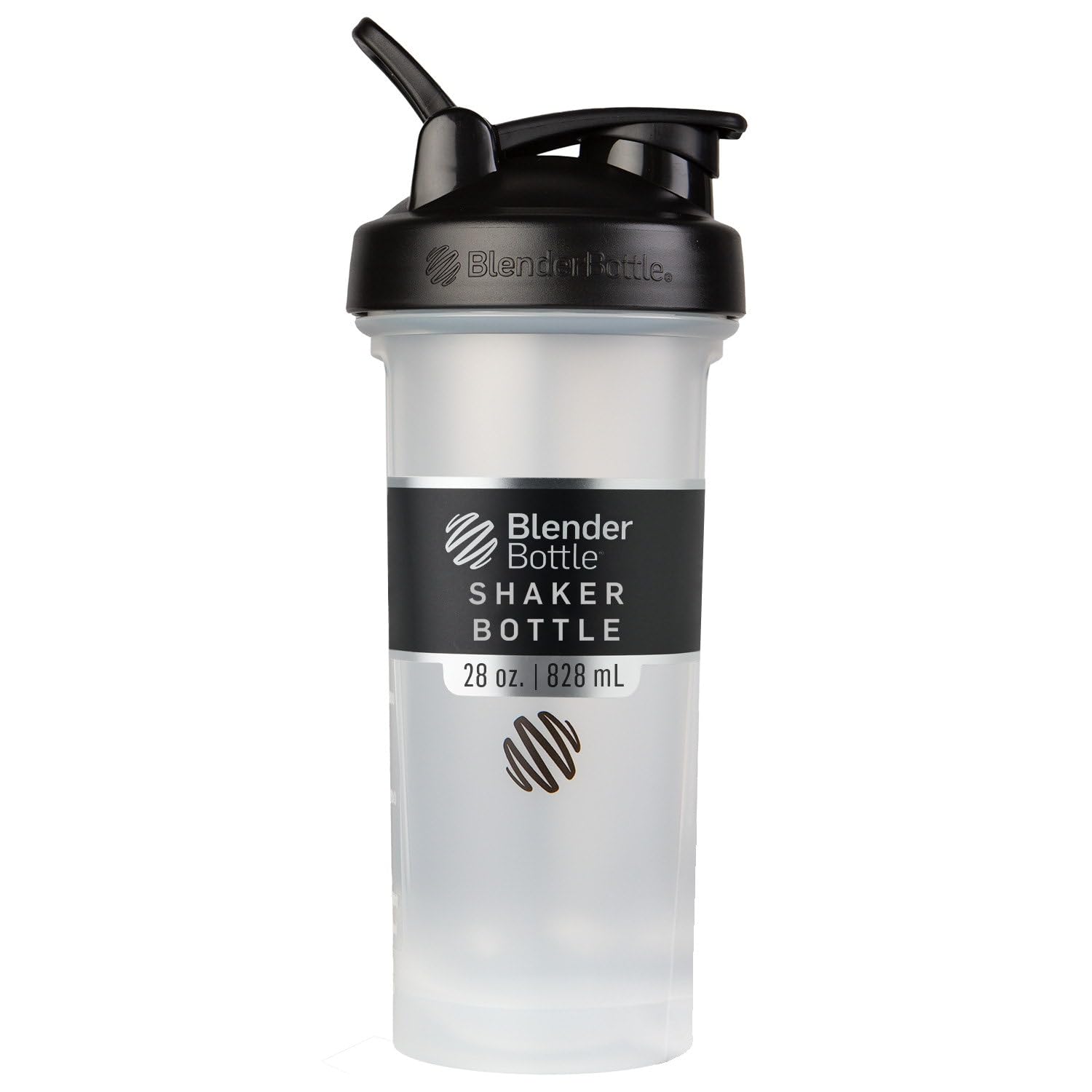 BlenderBottle Classic V2 Plastic Shaker Bottle 28 oz Clear/Black
