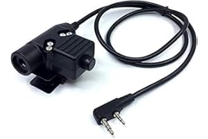 KCTIN U94 PTT System Military Adapter 2 Pin 7.0mm Plug Push to Talk for Kenwood/Baofeng Radio