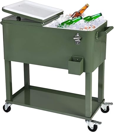 portable beverage cooler on wheels