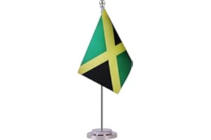 Krmkot Jamaica Jamaican Desk Flag Table Flag, Small Mini Jamaica Jamaican Desktop Flag,Miniature International World Country Flags,Festival Events Celebration,Office decoration