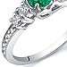 PEORA Simulated Emerald Solstice Ring for Women 925 Sterling Silver, 5mm Round Shape, Comfort Fit, Sizes 5 to 9