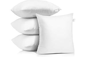 Nestl 28x28 Pillow Inserts - Throw Pillow Insert 28x28, 4 Pack Euro Pillows 28x28, Decorative Euro Pillow Insert 28x28 White, 28 X 28 Pillow Insert, Lumbar Pillow Insert for Bed and Couch
