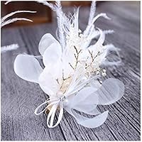 White Feather Hair Clip For Women Wedding Bridal Christmas Party