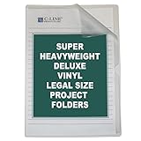 C-Line Deluxe Super Heavyweight Non-Glare Vinyl Project Folders, Legal Size, Clear, 50 per Box (62139)