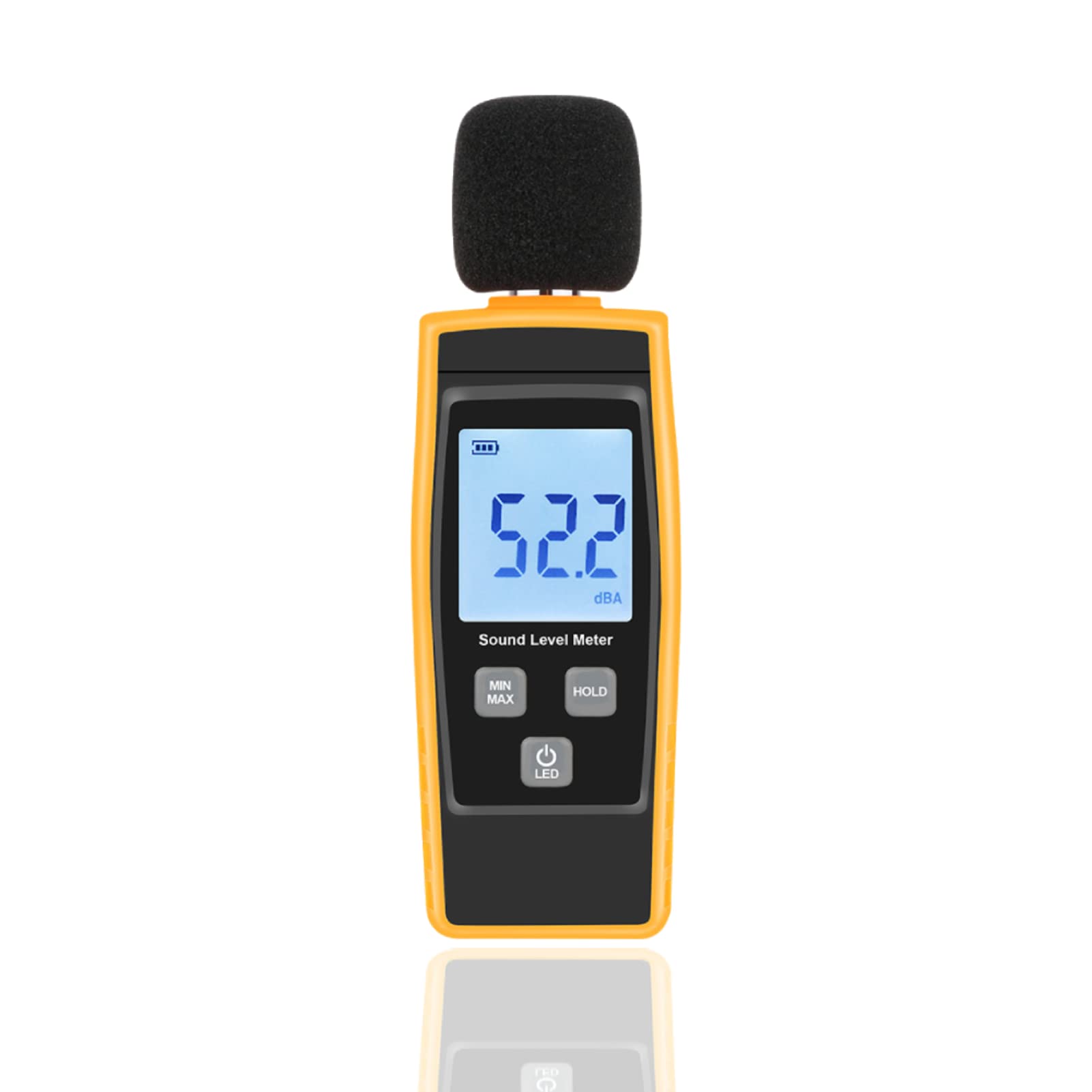 Noise Tester, 30dB to 130dB Portable Decibel Meter Sound Level Meter, LCD Backlit Noise Level Meter, Max/Min Hold Function, Frequency Weighting A, for Indoor Outdoor