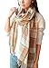 HIMONE Women's Fashion Large Lattice Long Shawl Big Grid Winter Warm Scarf Beige