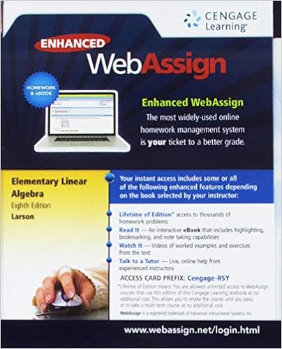 Elementary Linear Algebra Webassign