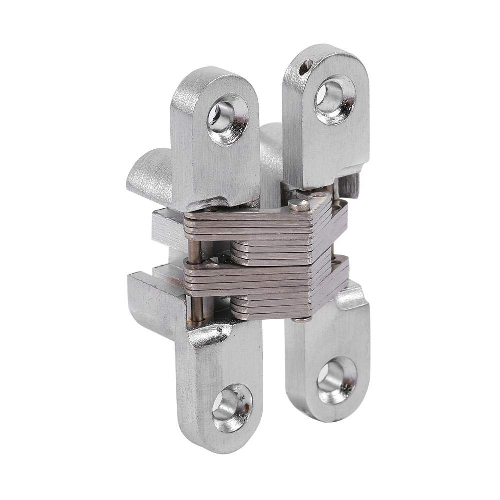 Zinc Alloy Hidden Hinge Invisible Folding Door Concealed Cross Hidden Hinges for Furniture Hardware Folding Door(60.4mm)