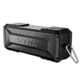 Vtin 20W Outdoor Bluetooth Speaker, Loud Volume, 30 Hours Playtime Portable Wireless Speaker, Waterproof, Dustproof, Shockproof for Indoor/Outdoor Activities - Shower, Pool, Car, Home (Black)
