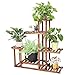 unho Tiered Wood Plant Stand: Large Flower Pot Holder Shelf 6 Potted Planter Display Rack for Garden Patio Balcony Living Room Indoor Outdoor