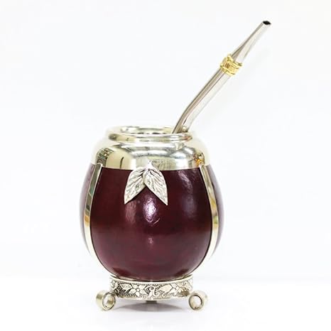 Tealyra – hecho a mano tallado calabaza de y acero inoxidable de yerba mate bombilla paja