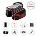 Big Ant Bike bag, Waterproof Bicycle Frame Bike Handlebar Bags with Sun Visorr And Headphone cable hole， Mountain Bike Bag with Touch Screen for iPhone 8 7Plus 6s 6plus 5s 5 Blow 6.2 Inch (Red)thumb 3