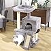 PAWZ Road 34 Inches Cat Tree Multilevel Cat Tower with Double Condos, Spacious Perch, Fully Wrapped Scratching Sisal Post and Replaceable Dangling Balls Gray
