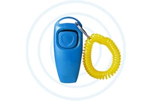 AHERO 2 in 1 Dog Whistle&Clicker, Dog Training Tool Make Dogs Come to You,Stop Barking,Behavior Aids(Light Blue)
