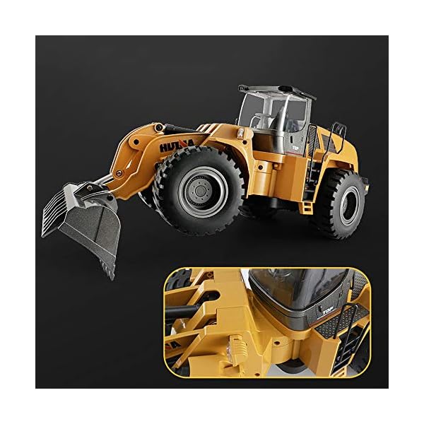Hging RC LKW-Legierungsschaufel Loader Traktor 2.4G Funksteuerung 4 Rad Bulldozer 4WD Frontlader Baufahrzeug… – Bild 5
