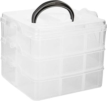 Rosenice - Caja de almacenaje con asa, transparente: Amazon.es: Bricolaje y herramientas