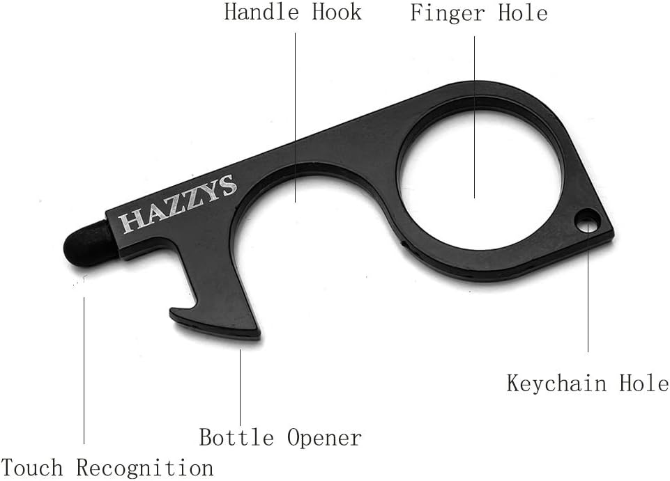 HAZZYS No Touch Tool Handheld door opener tool EDC Keychain Tool for Touchscreens, Handles, Buttons 2Pack - - 