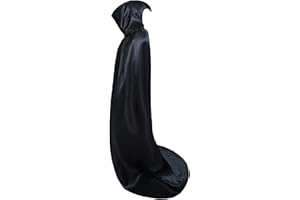 ALIZIWAY Unisex Hooded Cloak Cape with Hood Satin Halloween Cosplay Costume