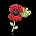 Gloria Trend Stunning Rhinestone Poppy Red Flower Brooch Lapel Badge Brooches & Pins