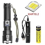 Super Bright Xhp70.2 Led Flashlight Zoom Tactical
