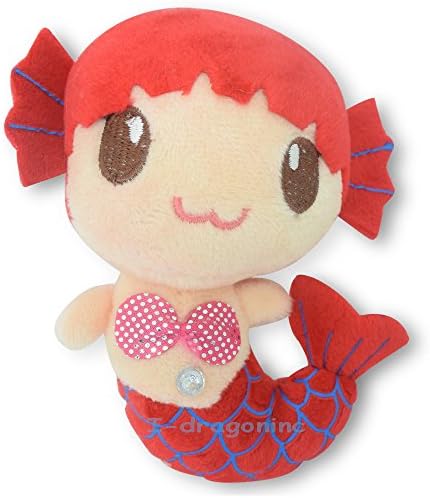 4.5" Red Little Mermaid Keychain Baby Girl Cute Doll Stuffed Animal Soft Plush Toy New