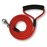 ATLIN DynamicComfort Leash - Climbing Rope Dog Lead with Padded Handle for Medium and Large Dogs - 4 FT or 6 FT Leashes for the Perfect Amount of Control - Reflective Leash for Night Safety