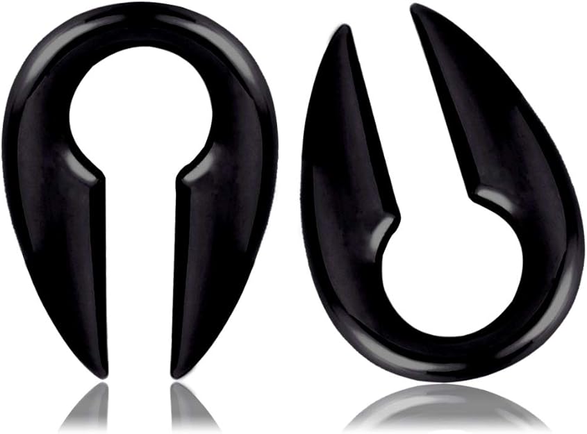 Casvort 2PCS Keyhole Ear Weight Hangers 316L Stainless Steel Ear Gauges