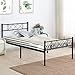VECELO Metal Platform Bed Frame Mattress Foundation with Headboard & Footboard/Firm Support & Easy Set up Structure, Twin, Black