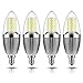 gezee LED Candelabra Bulb, Non-Dimmable, 100 Watt Equivalent, 12W LED Candle Bulbs, Daylight White 6000K, 120V, 1200Lumens, E12 Base, Chandelier Bulbs, Torpedo Shape(4-Pack)
