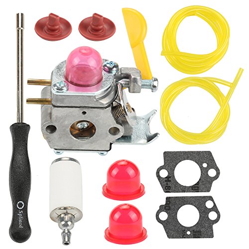 Harbot 530071822 Carburetor with Carb Adjustment Fuel Filter Line for Poulan Weedeater FL20 FL23 FL25 FX26 MX550 MX557 P1500 P2500 P3500 P4500 SST25 TE475 XT260 XT700 String Trimmer 545081808 C1U-W18