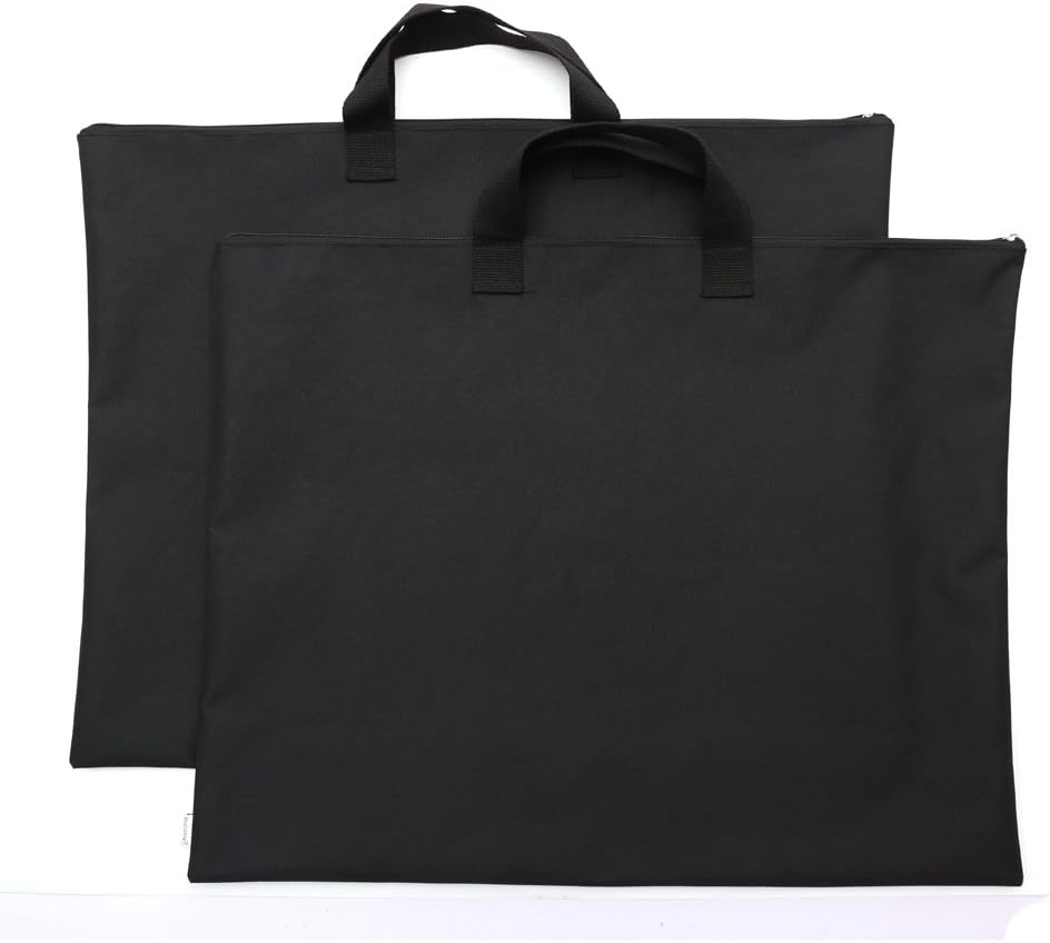 600D Portfolio Waterproof With Handle And Zipper For Student and Artist 2-pack