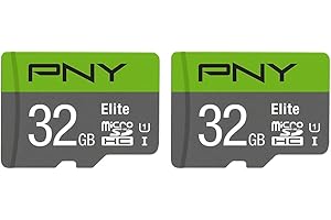 PNY 32GB Elite Class 10 U1 microSDHC Flash Memory Card (Pack of 2-100MB/s Read, Class 10, U1, Full HD, UHS-I, Micro SD (Pack 