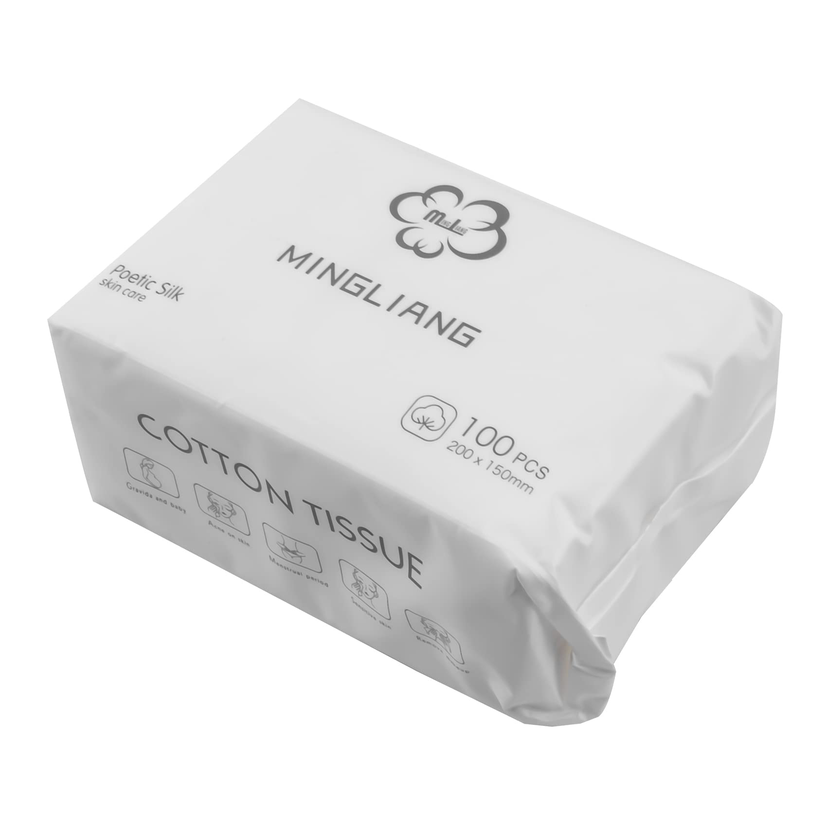 Kopinma 100PCS Disposable Wash Face Towel, 100% Cotton Clean Face Towel, Baby Face Wipes Make of Cotton, Remove Makeup Towel, Wash Tissue, Ultra Soft for Adults and Baby